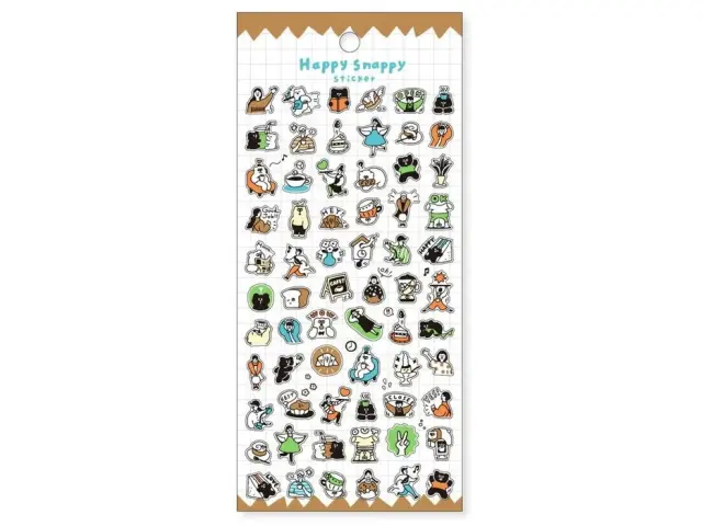 Mindwave Clear Sticker Sheet Happy Snappy 82134 - Brown