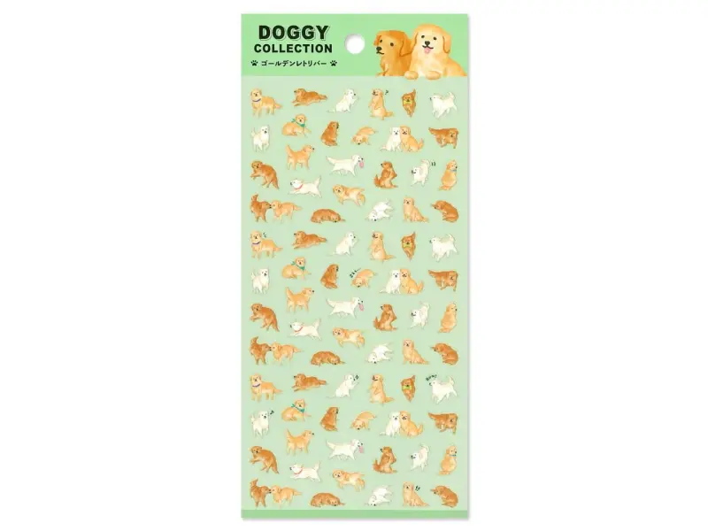 Mindwave Clear Sticker Sheet Doggy Collection - Golden Retriever