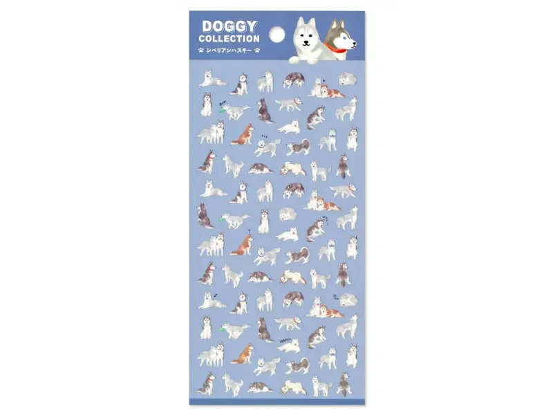 Mindwave Clear Sticker Sheet Doggy Collection - Husky