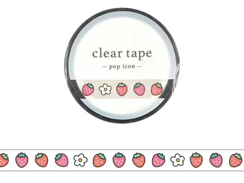 Mindwave Clear Tape Pop Icon 7 mm - Strawberry