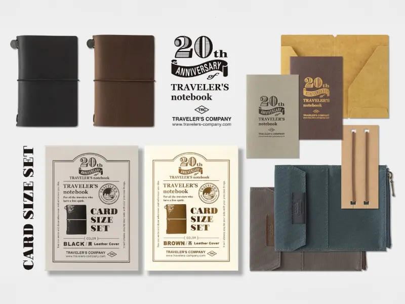 Pre-Order TRAVELER’S notebook Card Size 20th Anniversary Limited Set - Brown