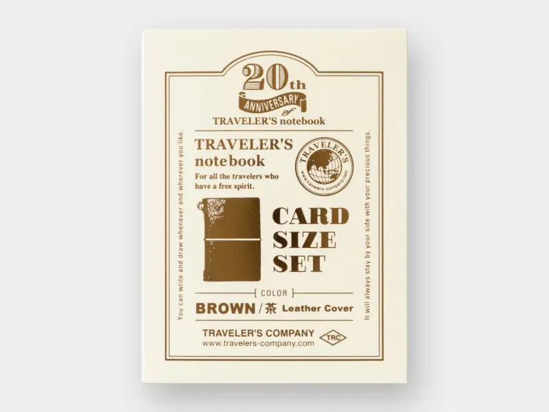 Pre-Order TRAVELER’S notebook Card Size 20th Anniversary Limited Set - Brown