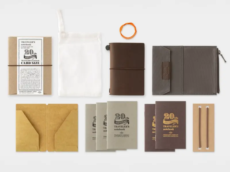 Pre-Order TRAVELER’S notebook Card Size 20th Anniversary Limited Set - Brown
