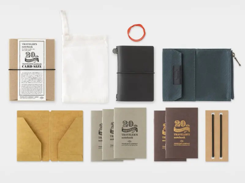 Pre-Order TRAVELER’S notebook Card Size 20th Anniversary Limited Set - Black