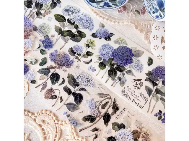 Baicangjia Studio Die-Cut Washi Tape - Hydrangea Garden