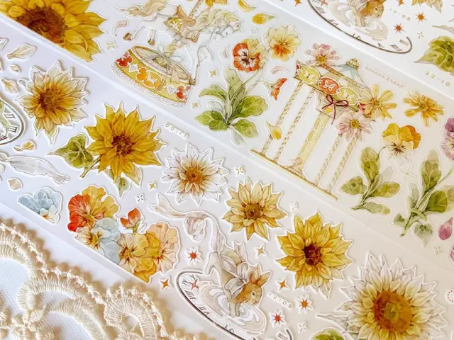 Pre-Order Baicangjia Studio Die-Cut Washi Tape - Peaceful Garden