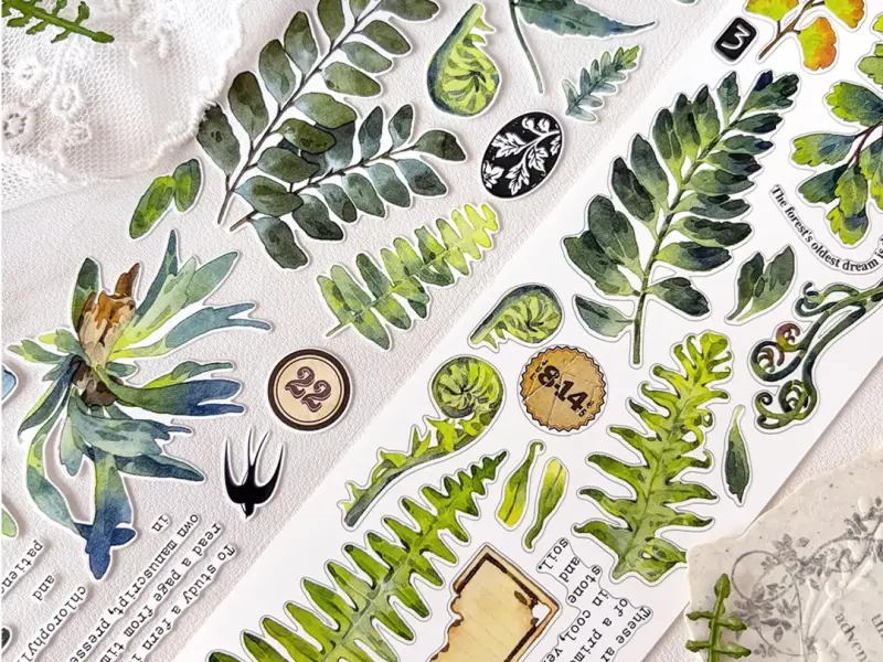 Pre-Order Baicangjia Studio Die-Cut Washi Tape - Fern Collection
