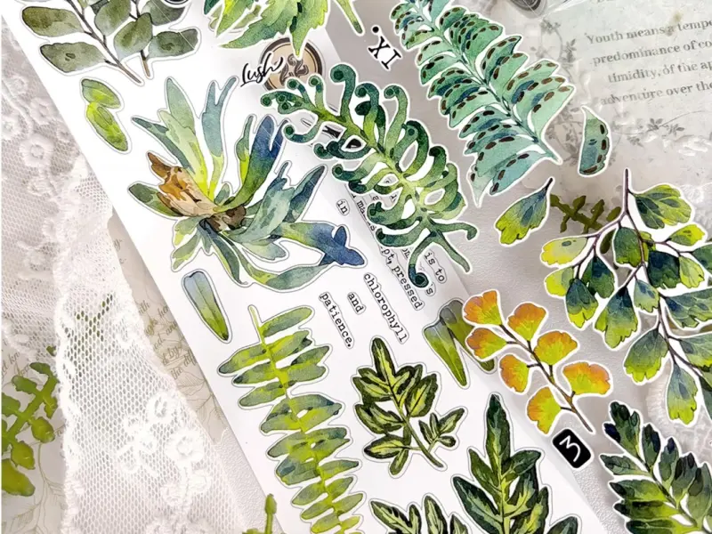 Pre-Order Baicangjia Studio Die-Cut Washi Tape - Fern Collection
