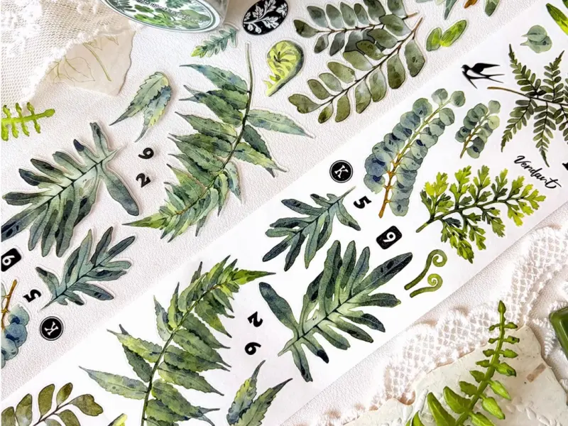 Pre-Order Baicangjia Studio Die-Cut Washi Tape - Fern Collection