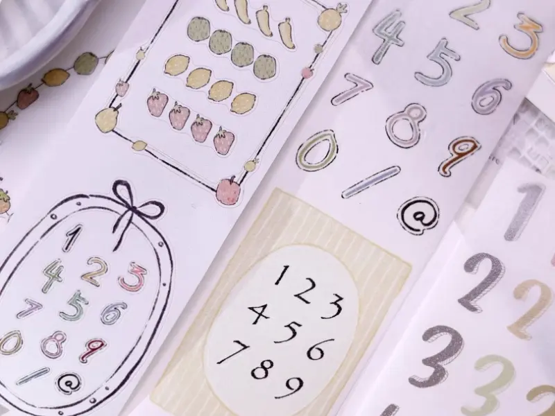 Xiaobaijia Die-Cut Washi Tape - Pastel Number Strips
