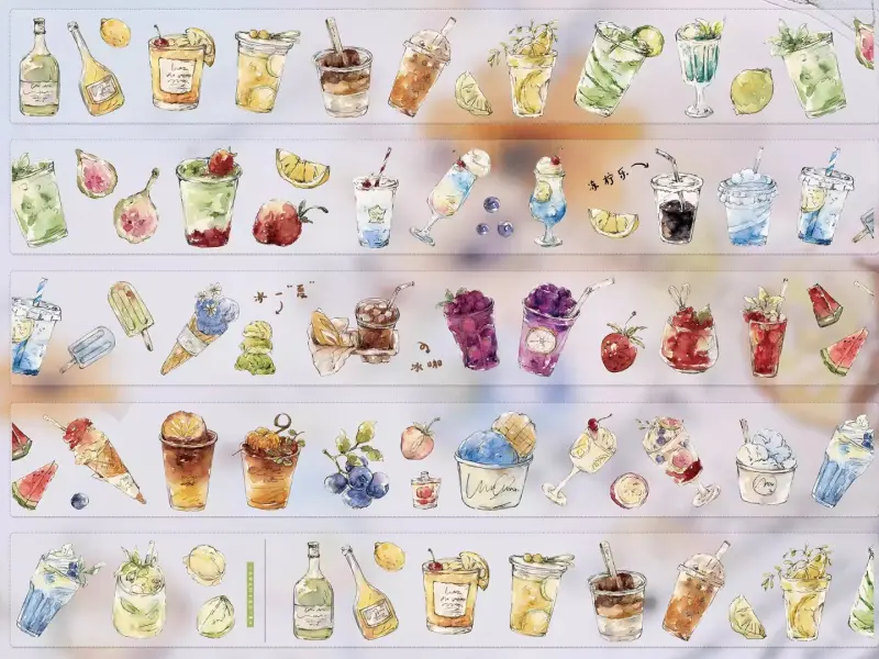 Xiaobaijia Die-Cut Washi Tape - Refreshing Summer