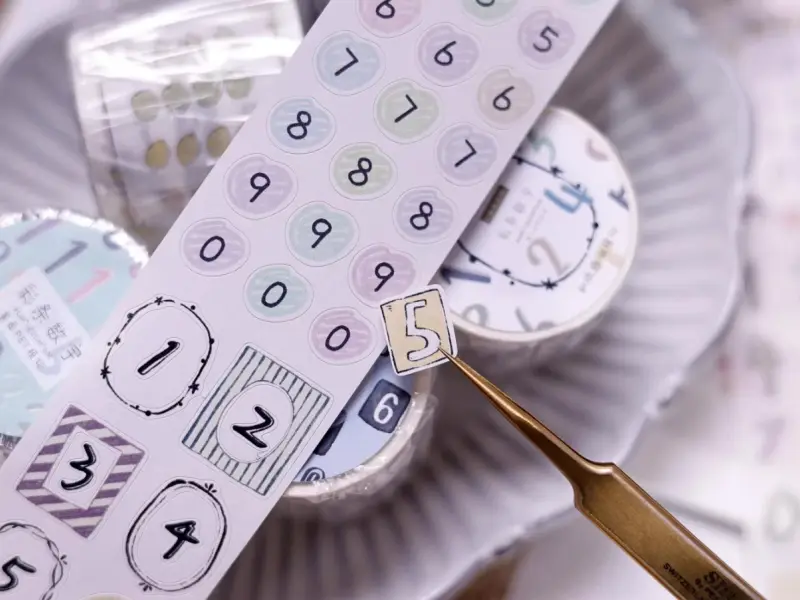 Xiaobaijia Die-Cut Washi Tape - Pastel Number Strips