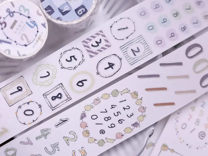 Xiaobaijia Die-Cut Washi Tape - Pastel Number Strips