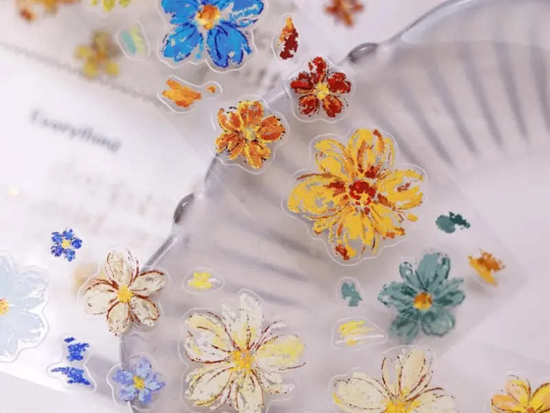 Xiaobaijia Die-Cut Glossy PET Tape - Pastel Flower Town