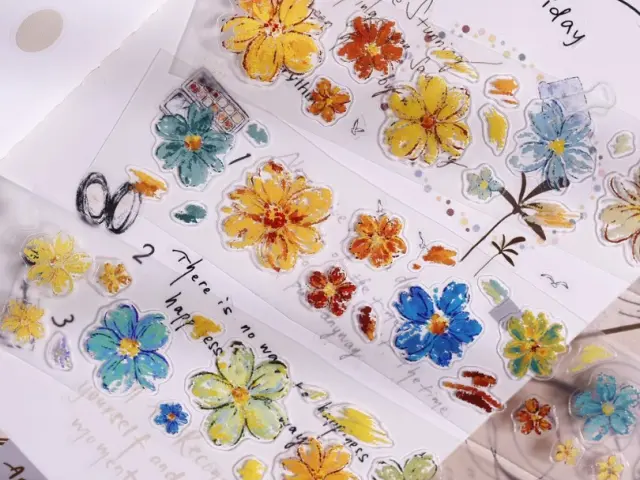 Pre-Order Xiaobaijia Die-Cut Glossy PET Tape - Pastel Flower Town