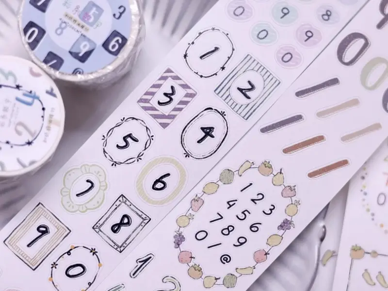 Pre-Order Xiaobaijia Die-Cut Washi Tape - Pastel Number Strips