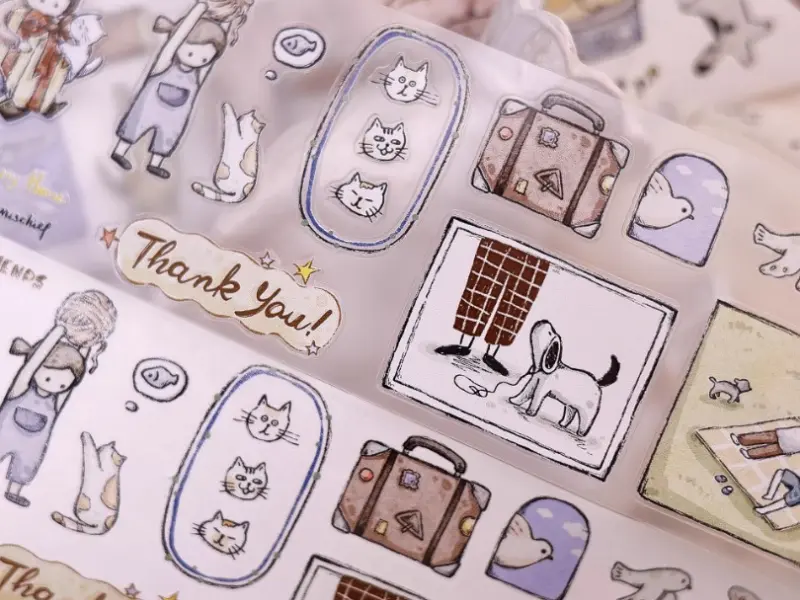 Pre-Order Xiaobaijia Die-Cut Washi Tape - Little Friends Diary