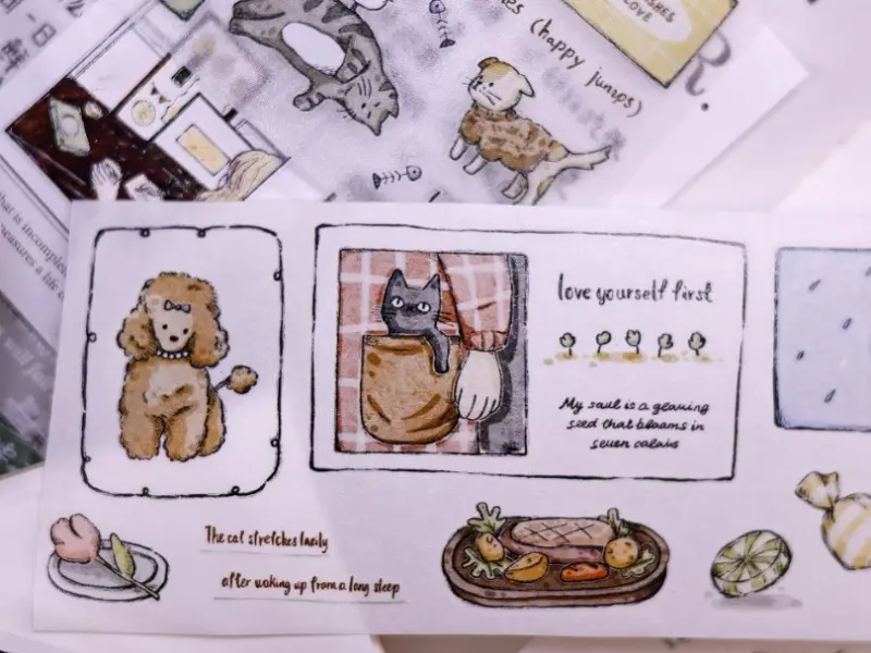 Pre-Order Xiaobaijia Die-Cut Washi Tape - Little Friends Diary