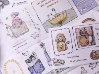 Pre-Order Xiaobaijia Die-Cut Washi Tape - Little Friends Diary