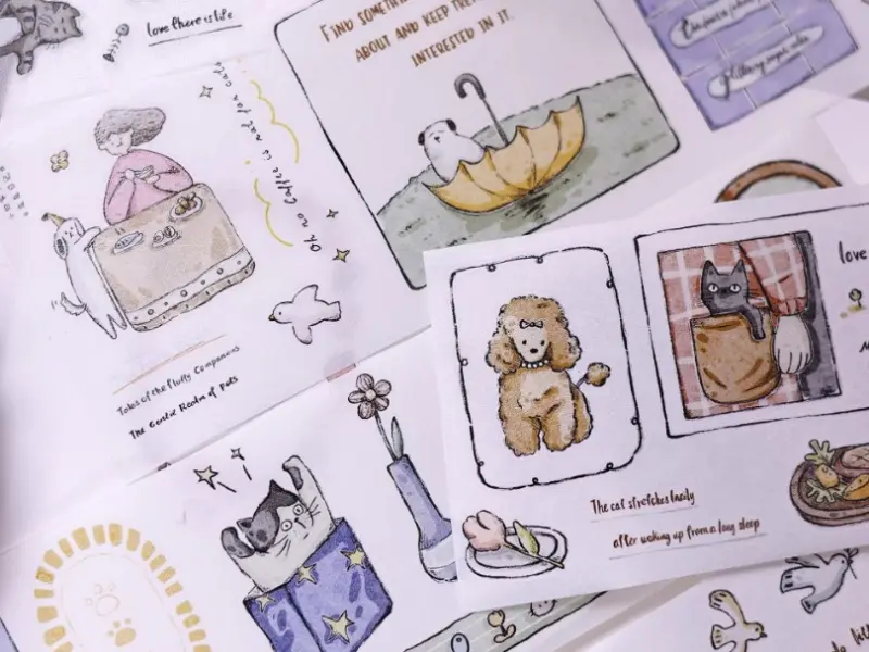 Pre-Order Xiaobaijia Die-Cut Washi Tape - Little Friends Diary