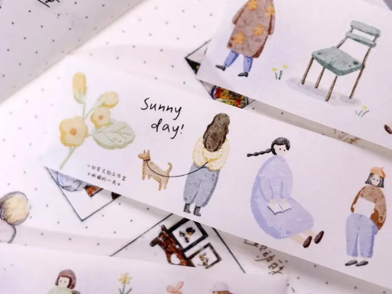Xiaobaijia Die-Cut Washi Tape  - A Bright Day