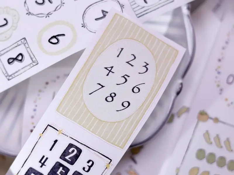 Xiaobaijia Die-Cut Washi Tape - Pastel Number Strips