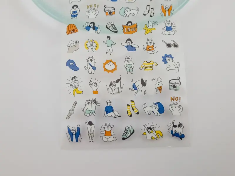Mindwave Clear Sticker Sheet Happy Snappy 82131 - Blue