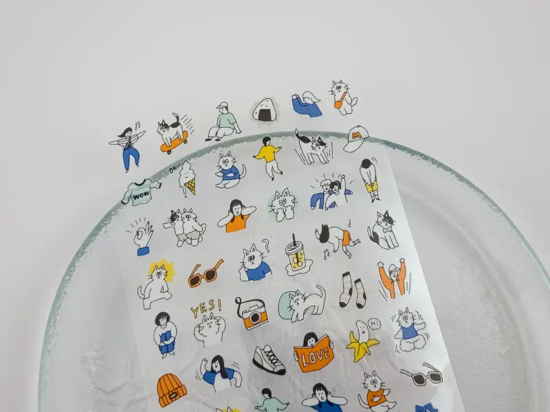 Mindwave Clear Sticker Sheet Happy Snappy 82131 - Blue