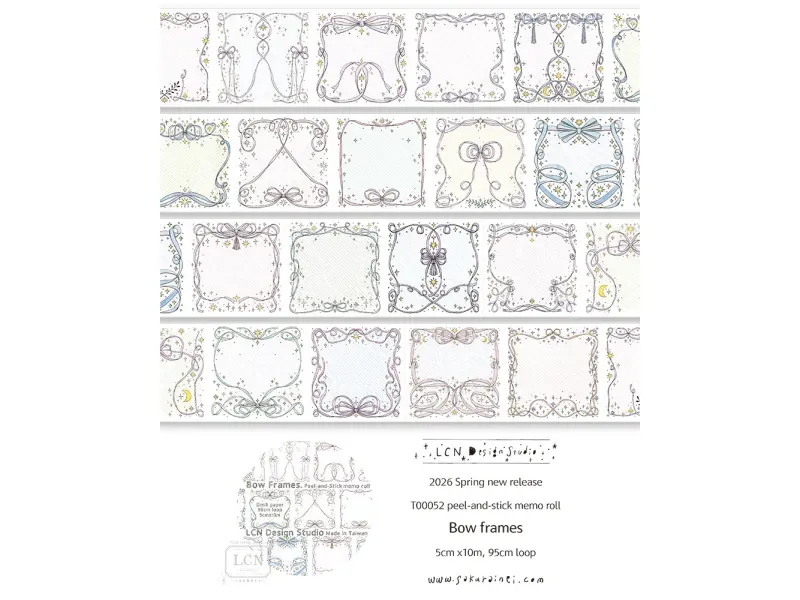 Pre-Order LCN Memo Sticker Roll - Bow Frames