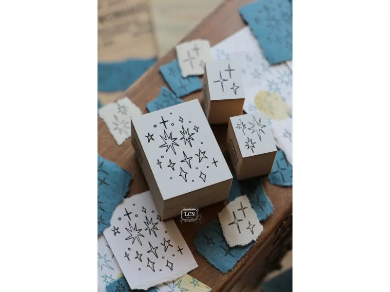 Pre-Order LCN Rubber Stamp Set - Hand Drawn Stars - M