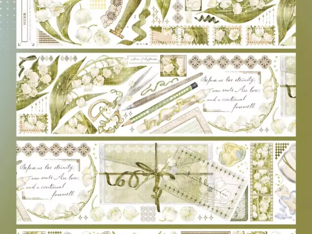 Menu Washi Tape Sample - Lily Of The Valley