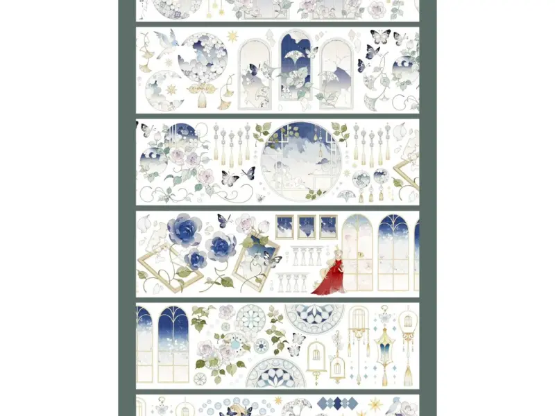 Ninth Channel Washi Tape Sample - Fallen Jade Shadows