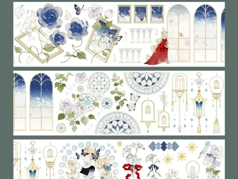 Ninth Channel Washi Tape Sample - Fallen Jade Shadows