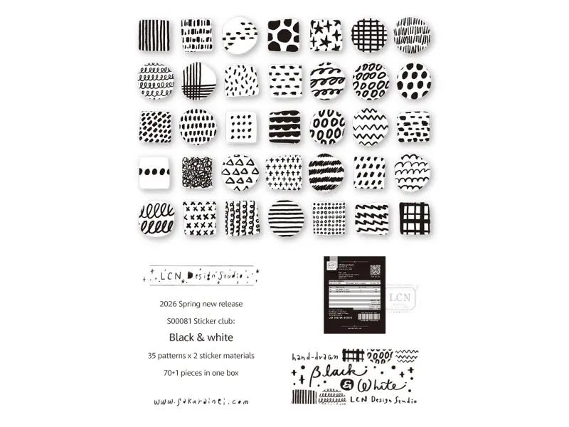 Pre-Order LCN Sticker Club - Black And White