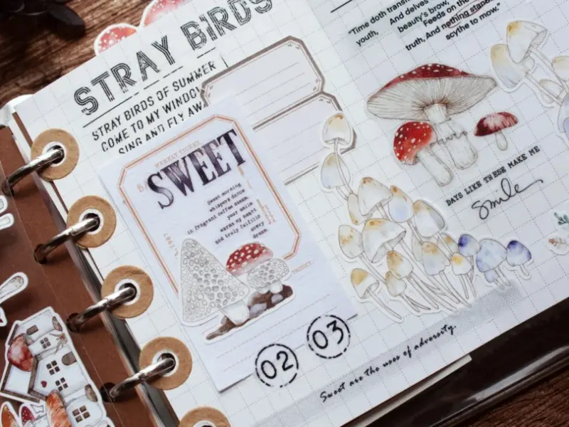 Time Grid Washi Tape Sample - Fairy Tale Mushroom