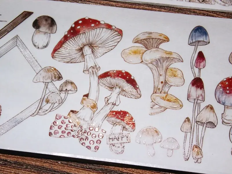 Time Grid Washi Tape Sample - Fairy Tale Mushroom