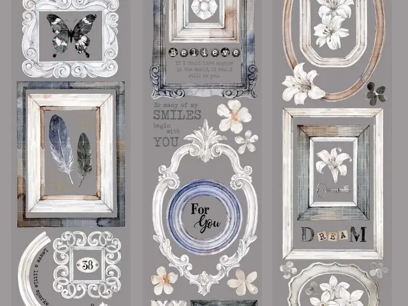 Time Grid Washi Tape Sample - Retro Frame