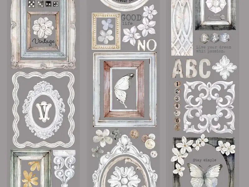 Time Grid Washi Tape Sample - Retro Frame