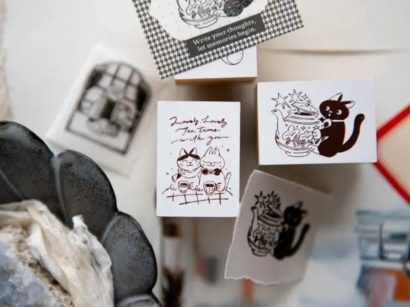 Pre-Order OURS Wooden Rubber Stamps The Gift - Tea Room