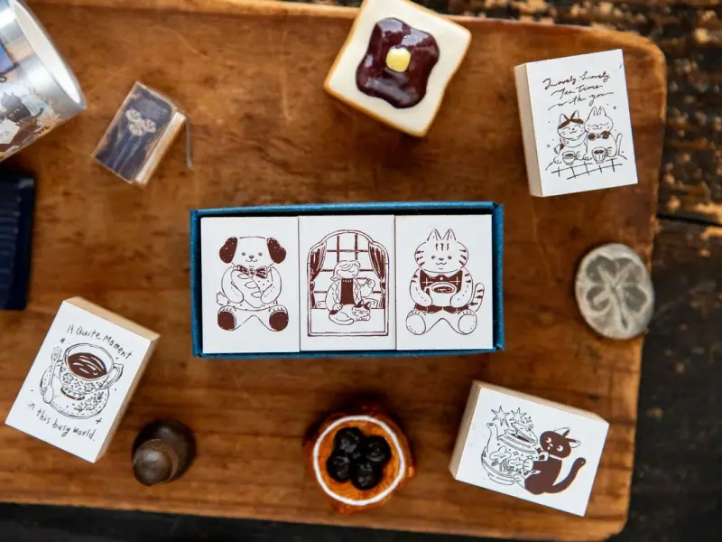 Pre-Order OURS Wooden Rubber Stamps The Gift - Tea Room