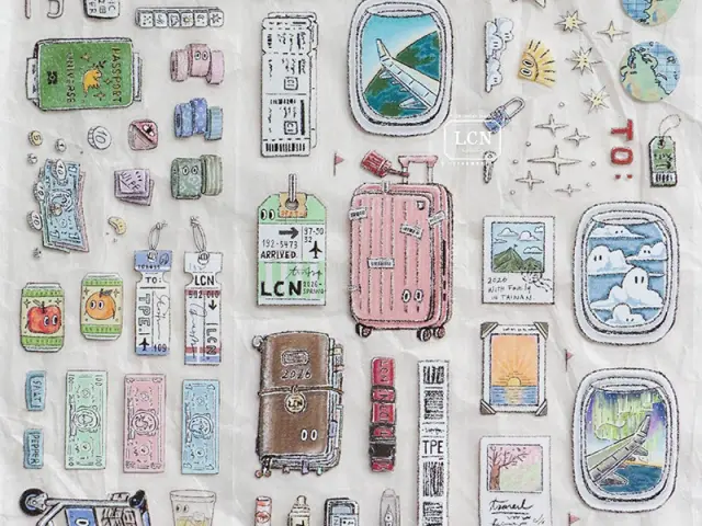 Pre-Order LCN Kiss-Cut PET Tape - Travel Essentials