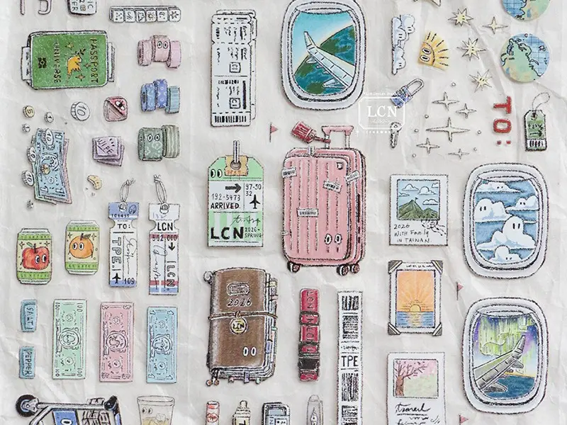 Pre-Order LCN Kiss-Cut PET Tape - Travel Essentials