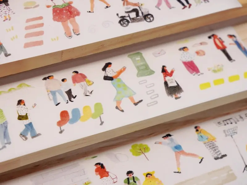 Pre-Order Wanle Studio Kiss-Cut Washi Tape - People On Their Way Home