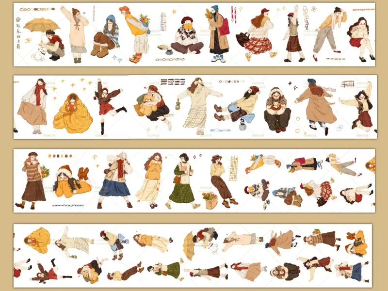 Pre-Order Wanle Studio Kiss-Cut Washi Tape - Radiance Girl