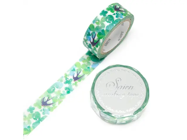 Saien Washi Tape - Swallows and Clovers
