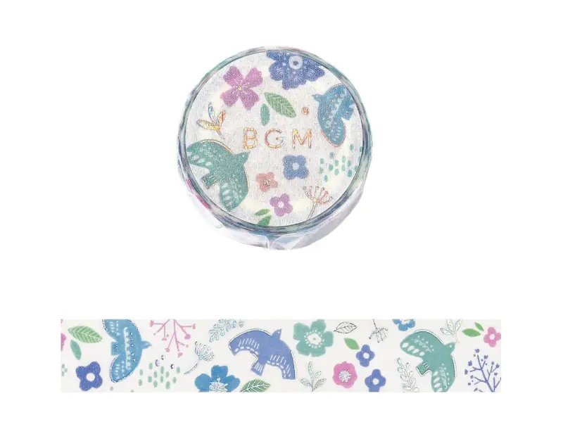 Pre-Order BGM Washi Tape Nordic Forest - Birds Singing