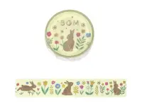 Pre-Order BGM Washi Tape Nordic Forest - Flowers And Rabbits