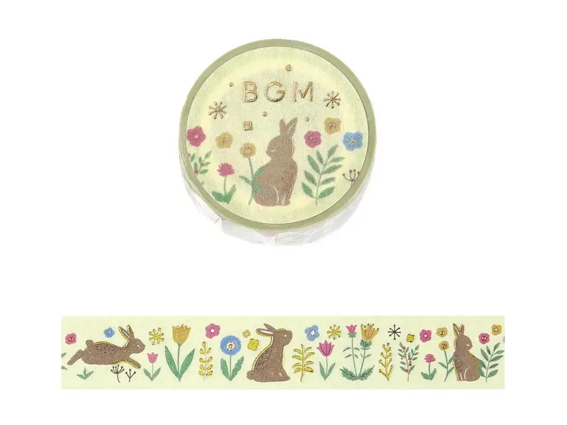 Pre-Order BGM Washi Tape Nordic Forest - Flowers And Rabbits