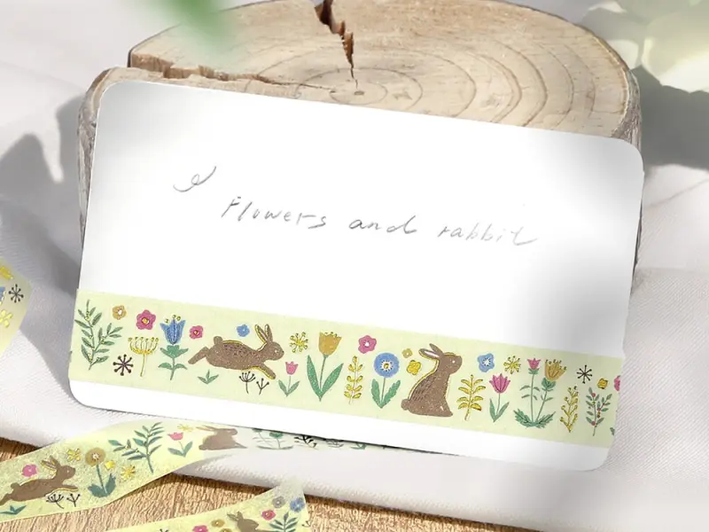 Pre-Order BGM Washi Tape Nordic Forest - Flowers And Rabbits