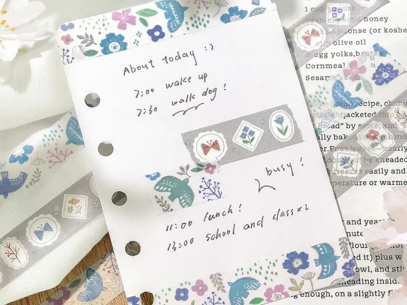 Pre-Order BGM Washi Tape Nordic Forest - Flower Frame